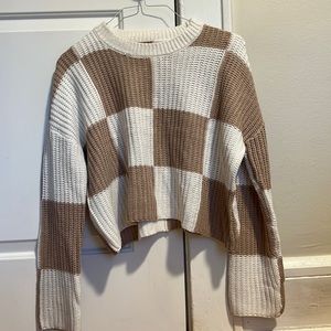 Checkered crop sweater